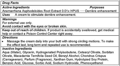 Idrug Facts_perfect Butt Booster Creammage Description (Drug Facts Perfect Butt Booster Cream)